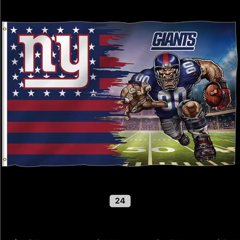 NFL Giants Flag with Red and Blue Design